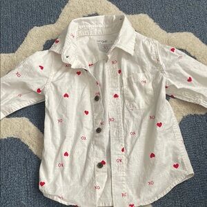 Cat & Jack White Shirt with Red Hearts